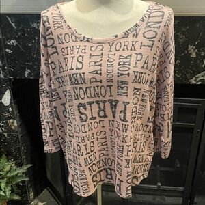 Pink Graphic Print Women's Top